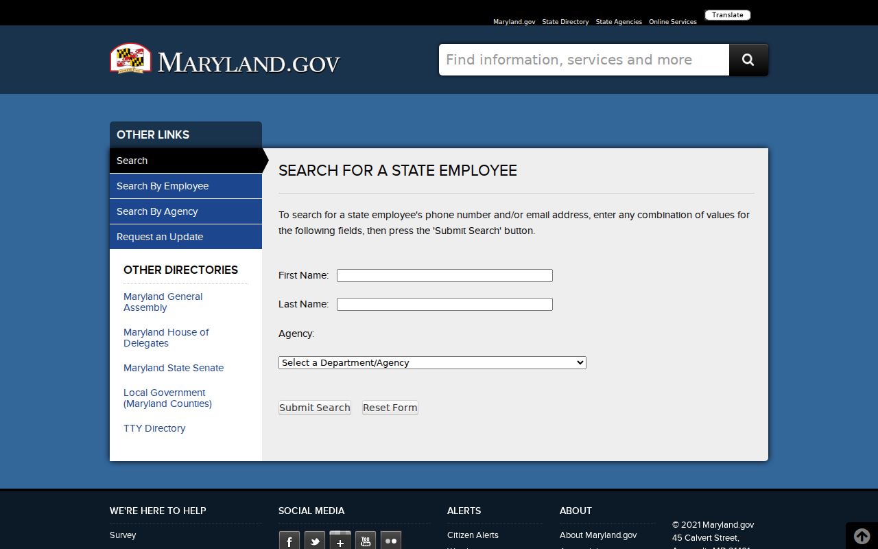 Severn people directories Maryland employee phone book