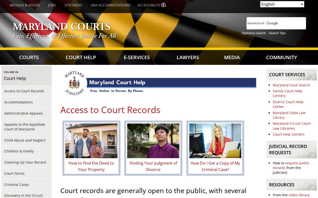 Severn public records court access rules